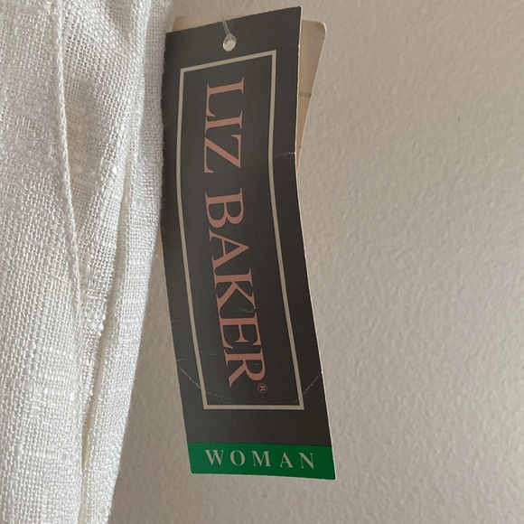 Vintage Liz Baker Women's Elegant Cream A-Line Linen Blend Skirt Plus Size 20W - Picture 2 of 4